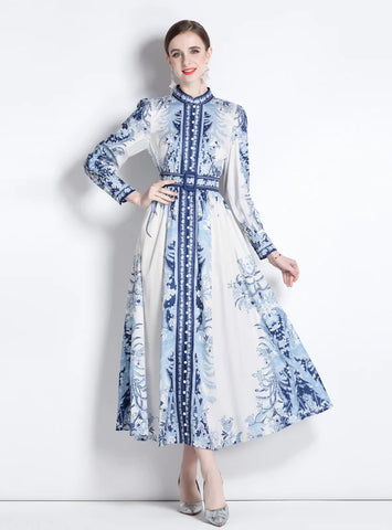 PALACE STYLE PRINTED LONG DRESS