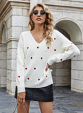 STYLISH V-NECK PLUS SIZE LOOSE PULLOVER SWEATER