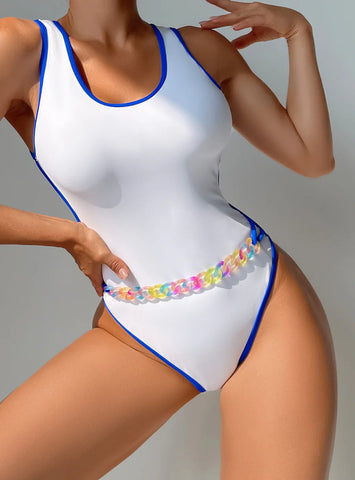 SOLID COLOR SEXY ONE PIECE BIKINI