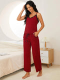FASHION SUMMER PLAID SUSPENDERS PANTS PAJAMAS