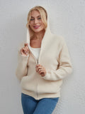 FASHION CARDIGAN IMITATION MINK ZIPPER SWEATER