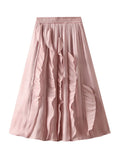 HIGH WAIST AND SLIM IRREGULAR RUFFLED SKIRT