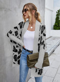 Fashion Leopard Print Cardigan Sweater Coat