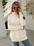 STYLISH TURTLENECK TWIST LOOSE SLIM SWEATER