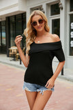 FASHION SOLID COLOR SLIM SHORT-SLEEVED SWEATER