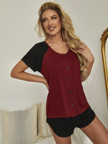 FASHION SUMMER SHORT-SLEEVED TWO-PIECE SUIT PAJAMAS