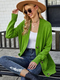 CASUAL RETRO V-NECK POCKET SWEATER COAT