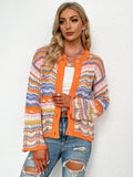 CLASSY WOMEN LOOSE RAINBOW STRIPED SWEATER