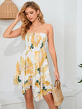 PRINTED BACKLESS HALTER SLIM DRESS