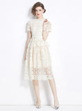 SLIM LACE SHORT SLEEVE DRESS