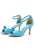 7 CM ROUND TOE HIGH HEELS SANDALS