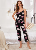 FASHION TWO-PIECE SUSPENDER PANTS PAJAMAS
