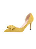 SHALLOW-MOUTHED POINTED SUEDE BOW SHOES