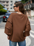 LOOSE LONG-SLEEVED V-NECK T-SHIRT