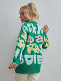 FASHION LOOSE LETTER ROUND NECK SWEATER