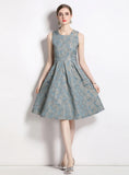 JACQUARD HIGH WAIST SLIM DRESS
