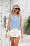 SOLID COLOR V-NECK LOOSE CHIFFON SLEEVELESS VEST