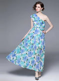 2023-FLOUNCE SEA SIDE HOLIDAY PRINTED CHIFFON DRESS