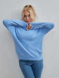 FASHION ROUND NECK LEISURE PULLOVER SWEATER