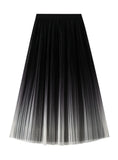 High Waist Gradient Pleated Skirt