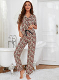 FASHION FLORAL SHORT-SLEEVED TROUSERS PAJAMAS SUIT