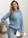 FASHION TWISTED TURTLENECK LOOSE THICK SWEATER