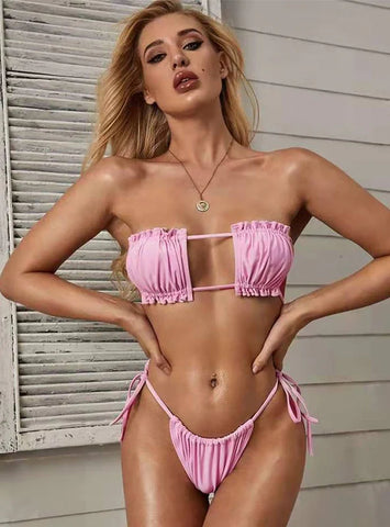 SEXY SOLID COLOR SEXY SWIMSUIT BIKINI
