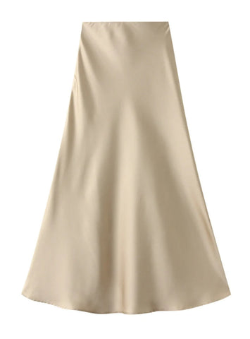SATIN FISHTAIL HIGH WAIST SKIRT