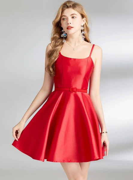 SLIM WAIST SUSPENDER DRESS