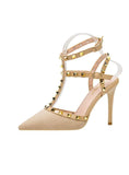 STILETTO POINTED HOLLOW RIVETS ROMAN SANDALS