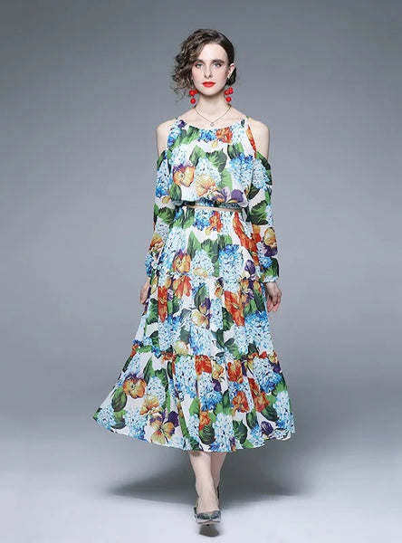 SLING LONG-SLEEVED SHIRT+SKIRT TWO-PIECE SUIT