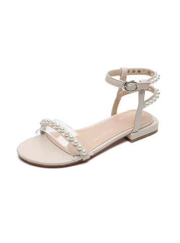 PEARL FLAT BOTTOM GLADIATOR SANDALS