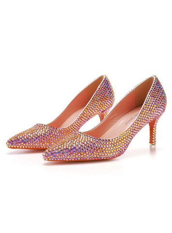 7 CM RHINESTONE POINTED STILETTO HEELS
