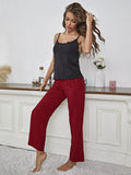 FASHION THIN SLING PLAID HOME SUIT