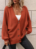 CLASSY SOLID COLOR KNITTED CARDIGAN LOOSE SWEATER