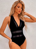 SLIM SEA CONJOINED SOLID COLOR BIKINI SUIT