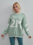 CLASSY WOMEN LOOSE LETTER WARM SWEATER