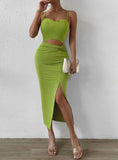 HOLLOW SLIT WAIST STRAP DRESS