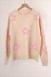 Women Flower Round Neck Sweater