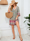 FLORAL PRINT RETRO BOHEMIAN DRESS