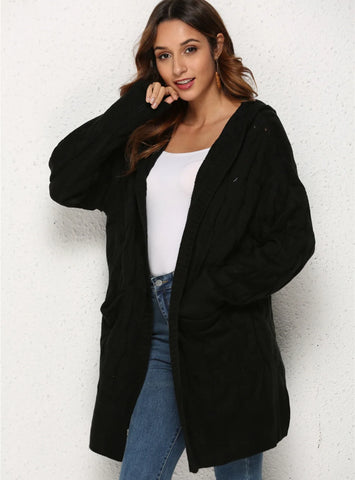 Twist Hooded Sweater Coat