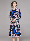 SLIM PRINTED LONG SLEEVE DRESS