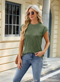SOLID COLOR ROUND NECK SHORT SLEEVE T-SHIRT
