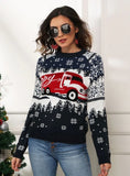 CLASSY CHRISTMAS PULLOVER LONG SLEEVE LOOSE JACQUARD SWEATER