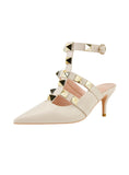 SHALLOW-MOUTH POINTED METAL RIVET HOLLOW SHOES