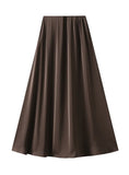 Satin Medium to Long A-line Skirt