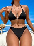 SEXY HALTER PENETRATING DIAMOND BEACH BIKINI