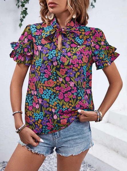 PRINTED NATIONAL STYLE SHIRT