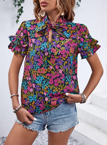 PRINTED NATIONAL STYLE SHIRT