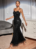 SEXY BACKLESS SEQUINED SLING DRESS